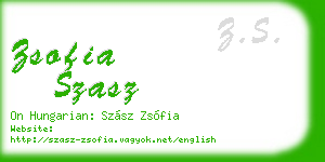 zsofia szasz business card